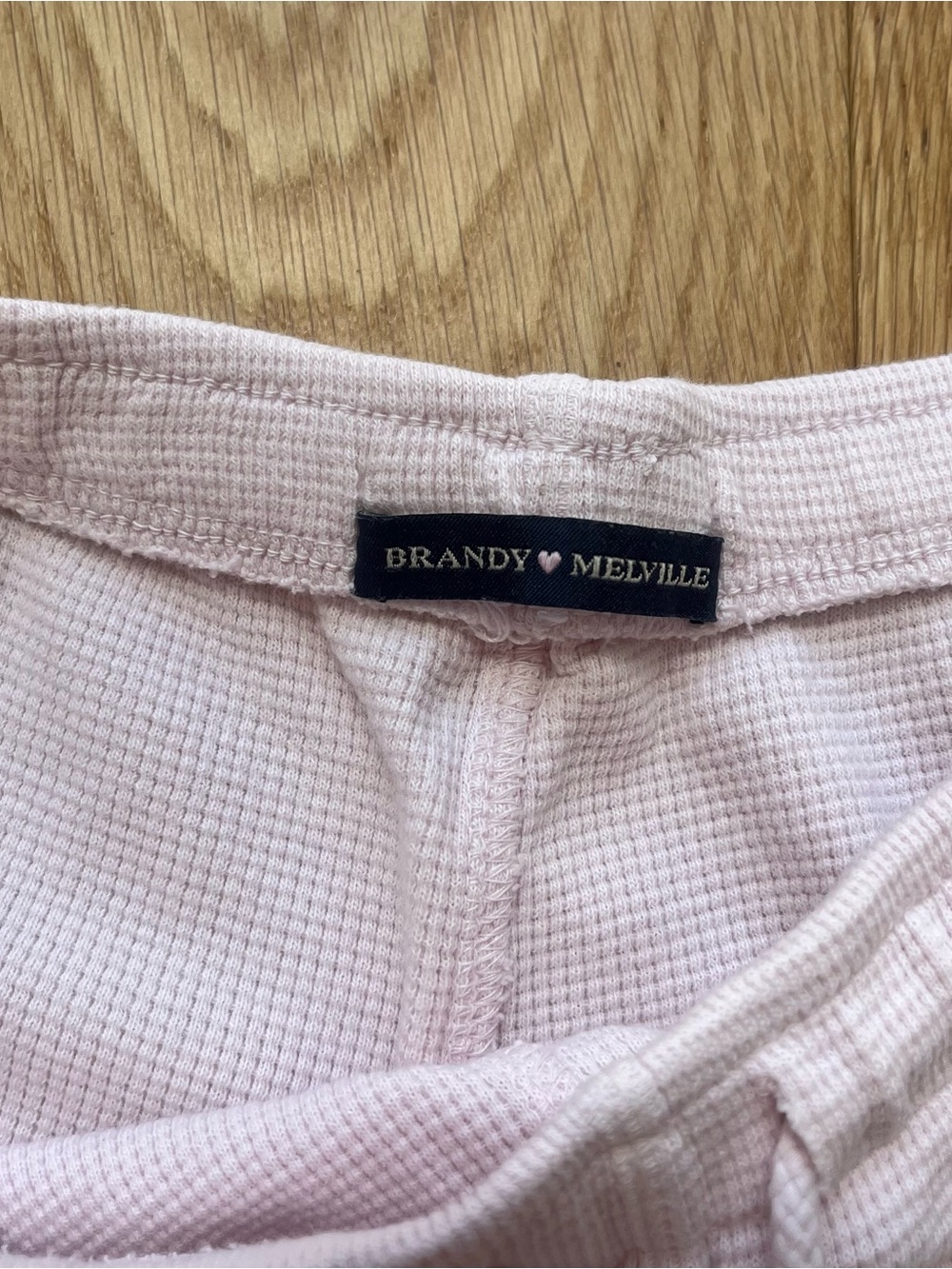 Brandy Melville Light Pink Waffle Knit Lounge Shorts - Picture 2 of 2